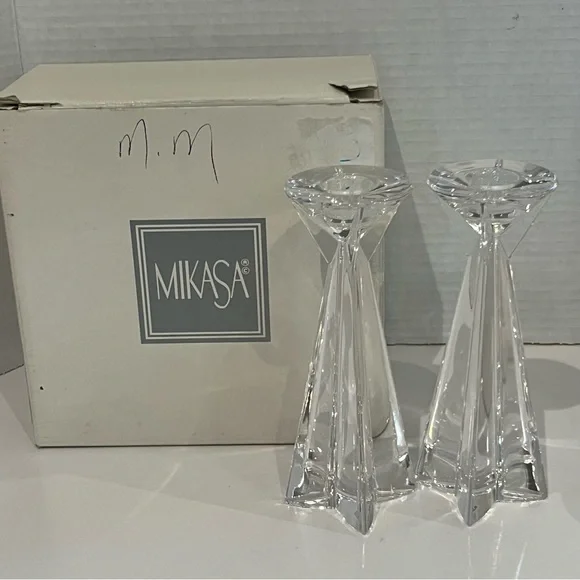 Mikasa Penthouse Crystal Candlestick Holders Pair Screen Used Cruel Intentions - Picture 9 of 12